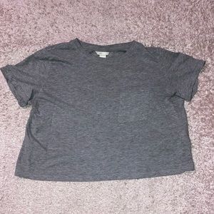 Gray Boxy Crop Top